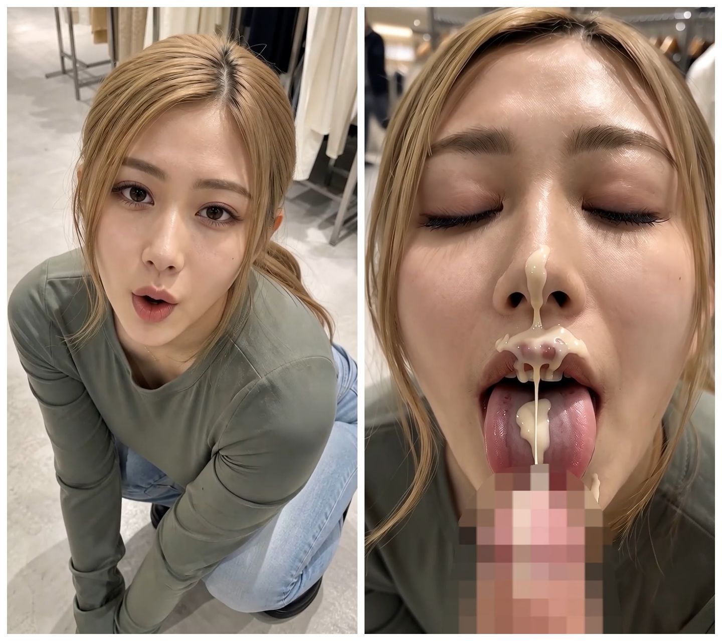 顔射！しゃがんだ女のコにぶっかけ！39人セリフ付き縦動画 サンプル画像7