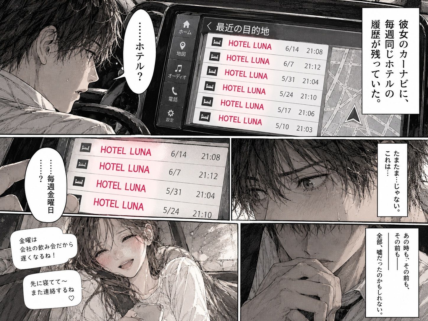 『彼女のカーナビに、毎週同じホテルの履歴が残っていた。』 サンプル画像1