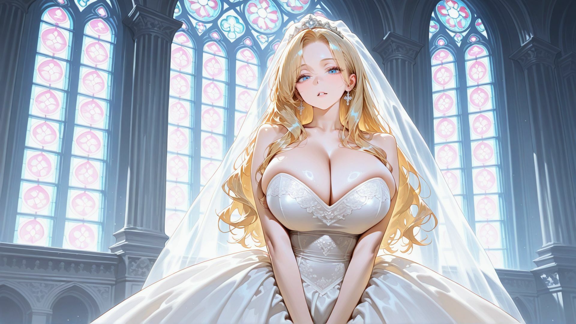 【4K】爆乳花嫁をウェディングドレスのまま濃厚中出し孕ませ サンプル画像7