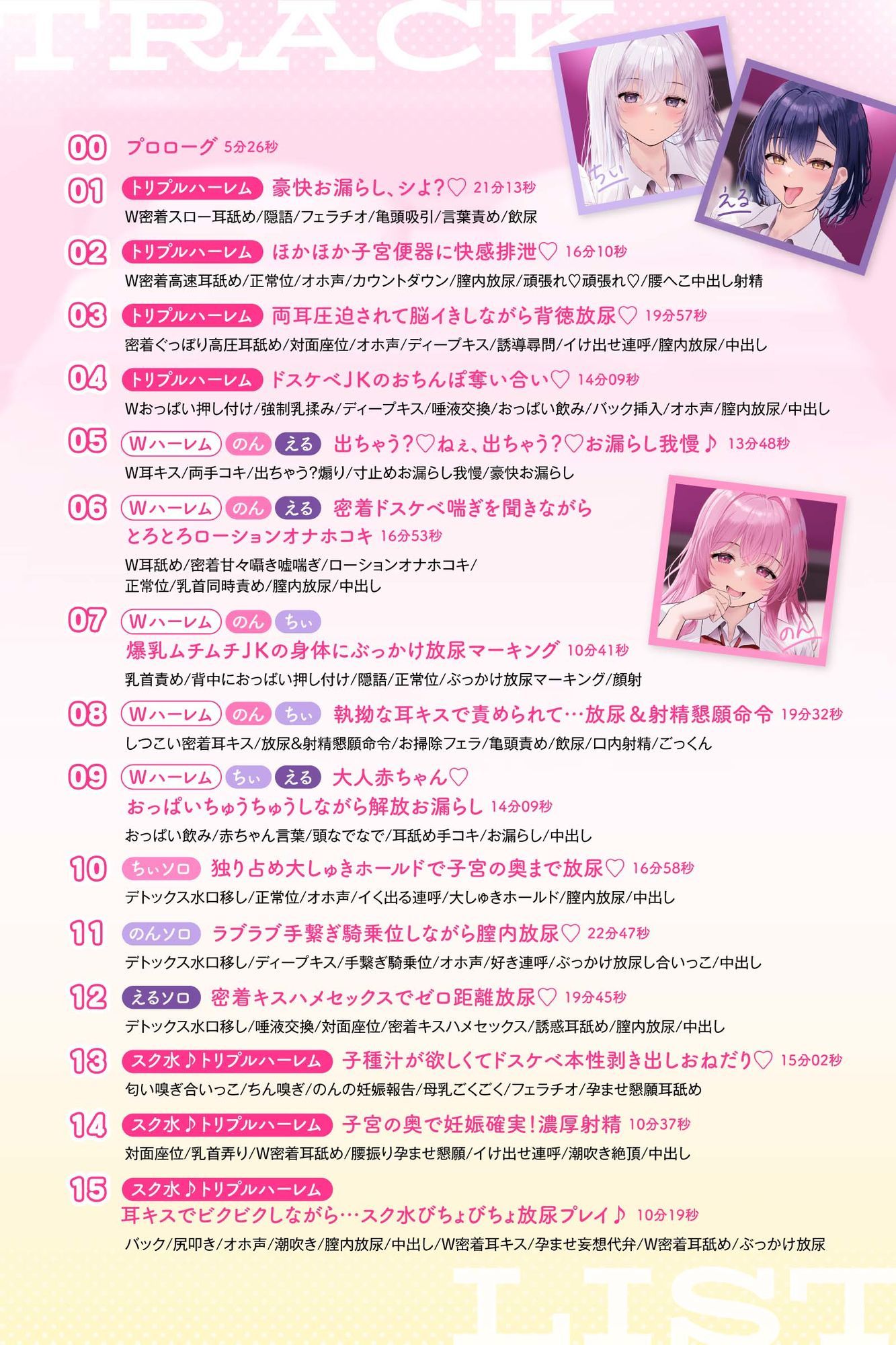 【4時間越え！脳イきトリプルハーレム】膣内放尿パラダイス♪ネットで噂の裏風俗「デトックスピンクサロン」【大量の水分を摂取した後に聴いて欲しい】 サンプル画像4
