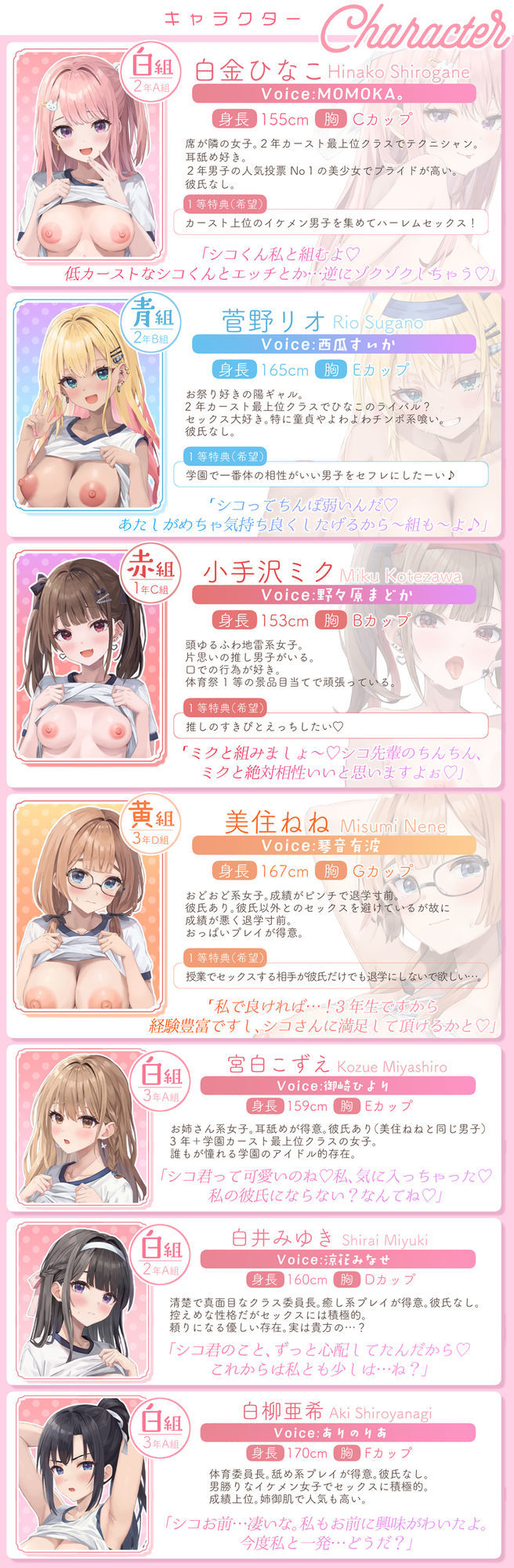 【7人×4.5時間超★豪華7大特典★】おま〇こ学園体育祭≪早漏よわチン争奪戦！≫ 〜陰キャで学年カースト最下位の僕が7人の女子にイカされまくった伝説の日〜 サンプル画像4