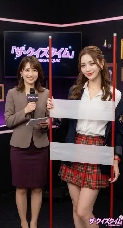 【クイズタイム●●●再現！】胸と股間を守るのは透ける紙だけ！美女たちのギリギリ学力クイズ サンプル画像2