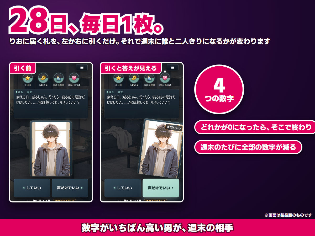 【スマホ対応】スワイプアイドル 〜決断の28日間〜 サンプル画像1