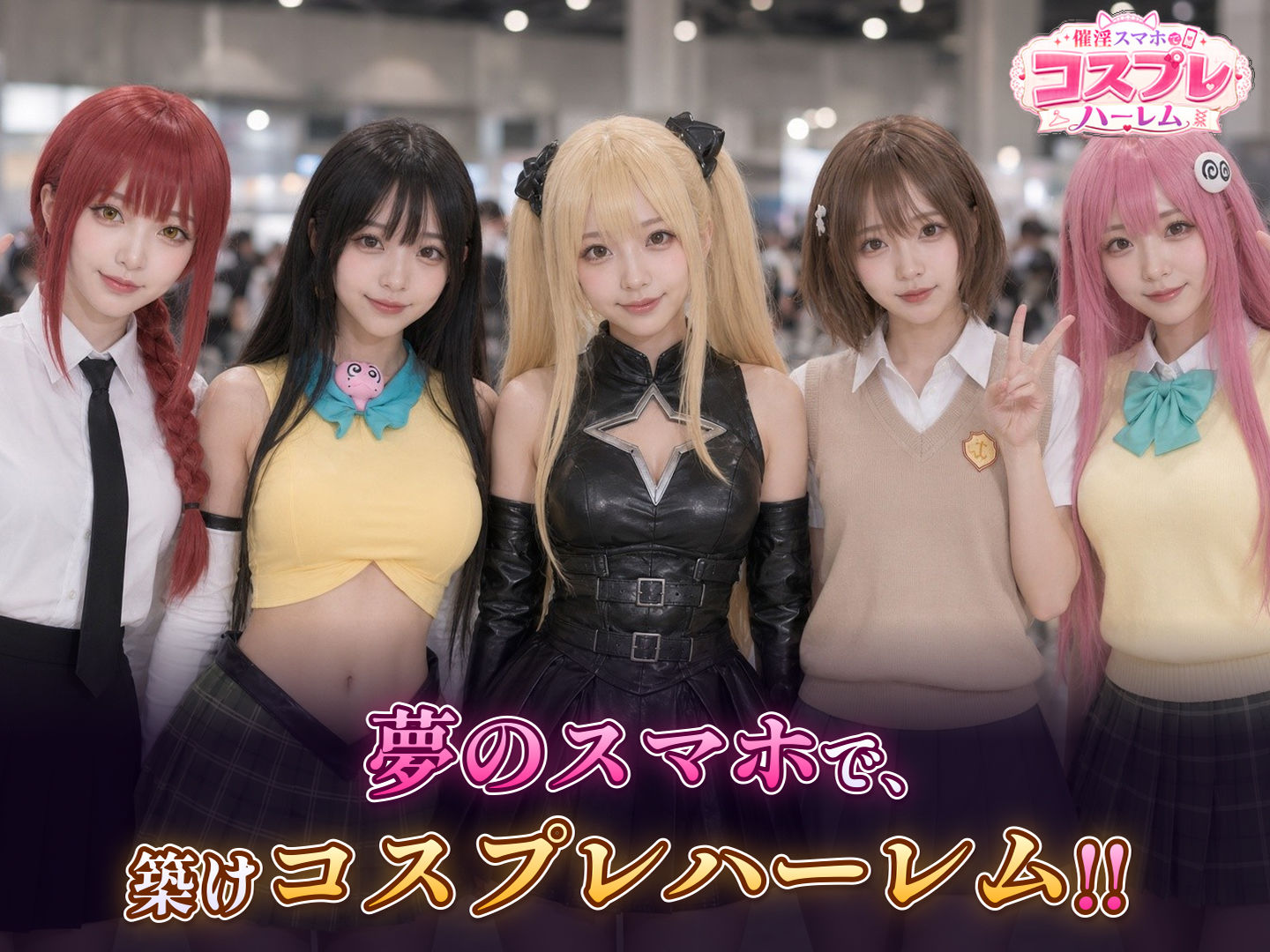【スマホ対応】催淫スマホでコスプレハーレム サンプル画像10