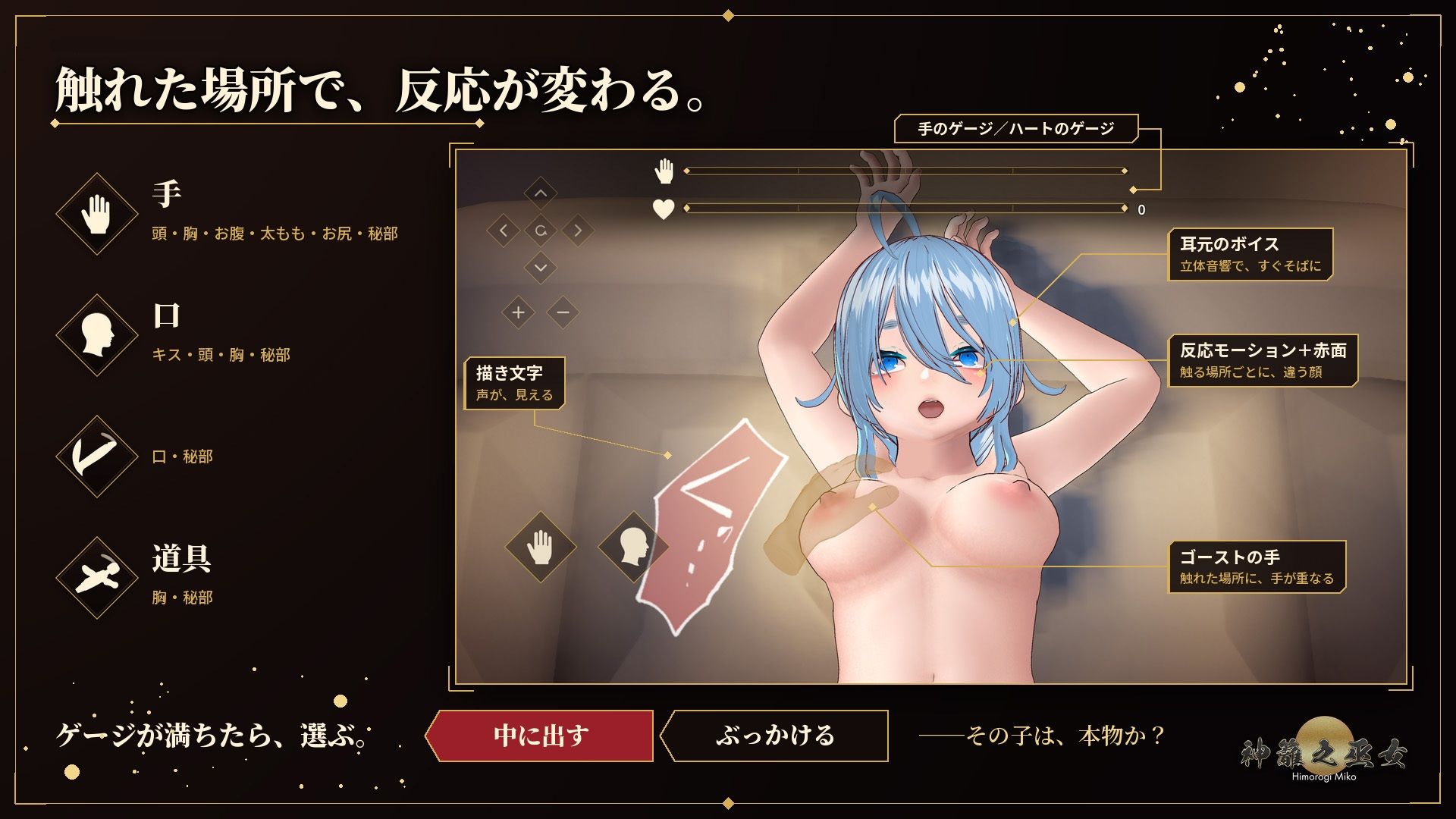 【フル3DVRおさわり】本物には中に、偽物には外に。─サキュバスが化けた巫女を見破れ─神籬之巫女 サンプル画像3