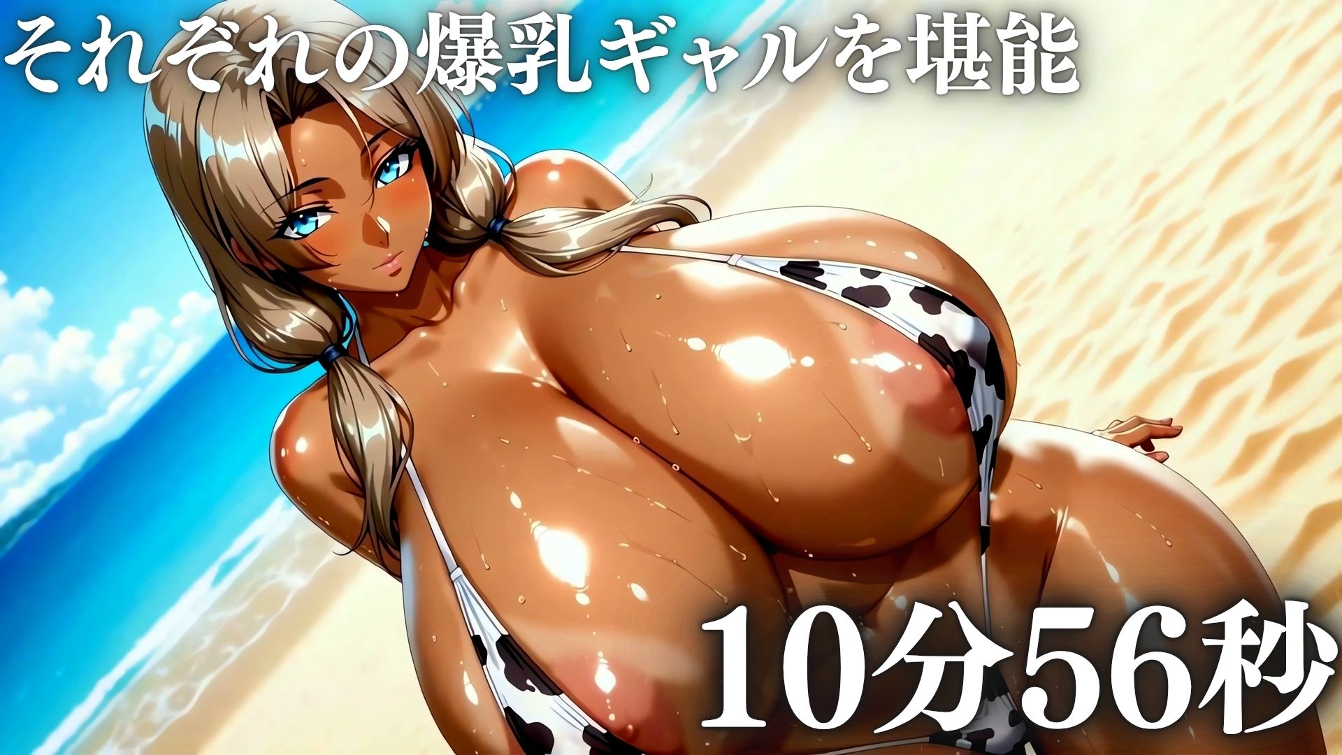 おっぱいのデカさ最上級 3人の黒ギャルビーチで大乱交 『揺れ動く3つの爆乳』 サンプル画像3