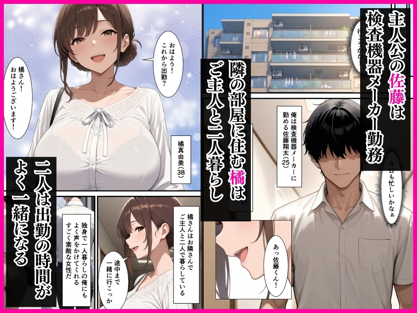 お隣の巨乳人妻とセックス相性診断器でSSS判定！！毎日の生ハメセックスが止まらない話 サンプル画像1