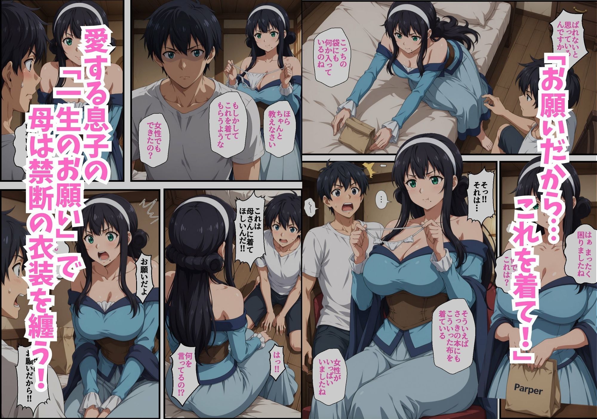 ごぶさた熟れ母に紐ビキニを着せて中出しする話 サンプル画像1