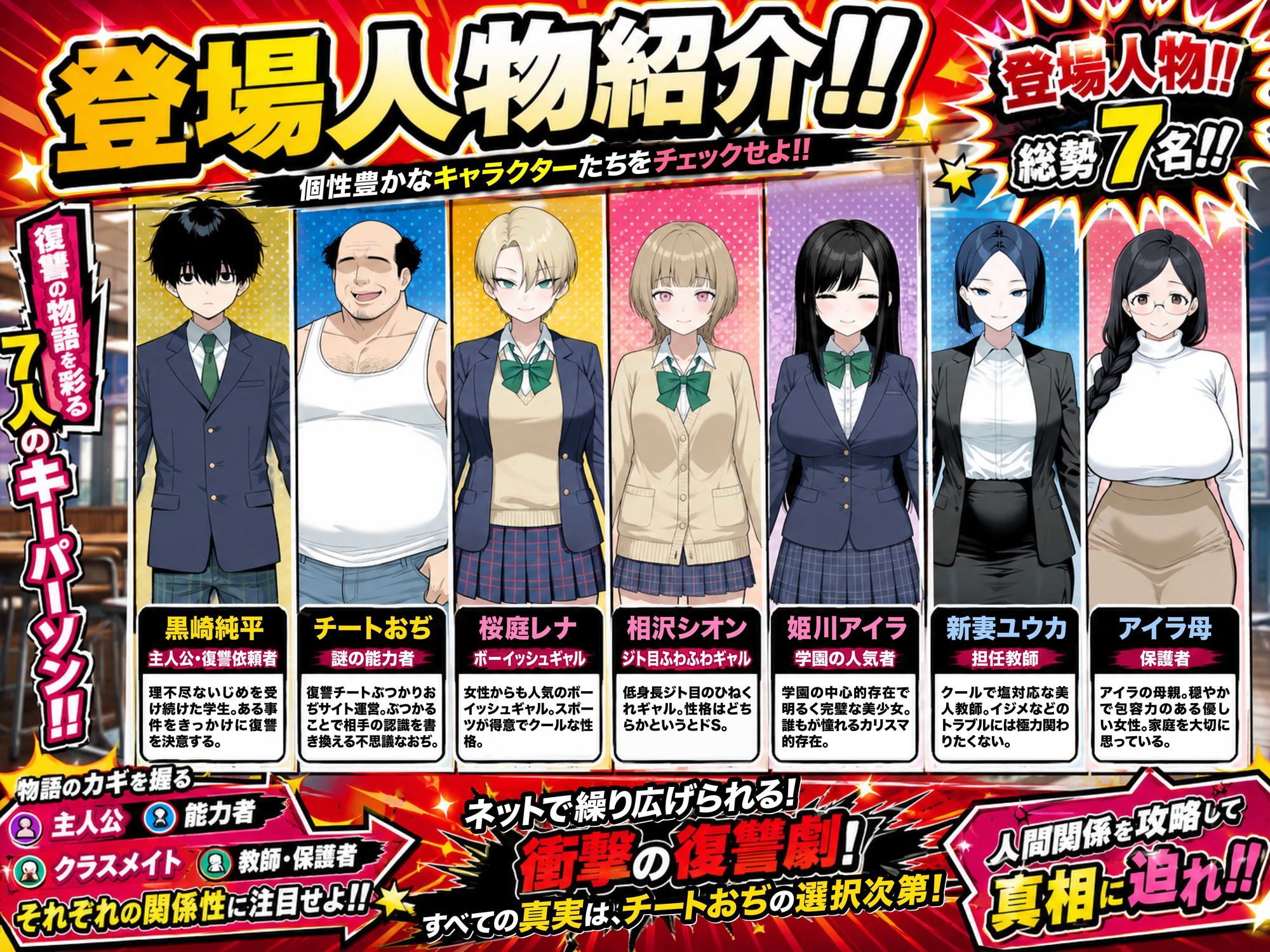 ぶつかりチートおぢEX 復讐代行！集団いじめ加害者を全員意識改変！アヘ顔Wピースさせてみた件〜 サンプル画像1