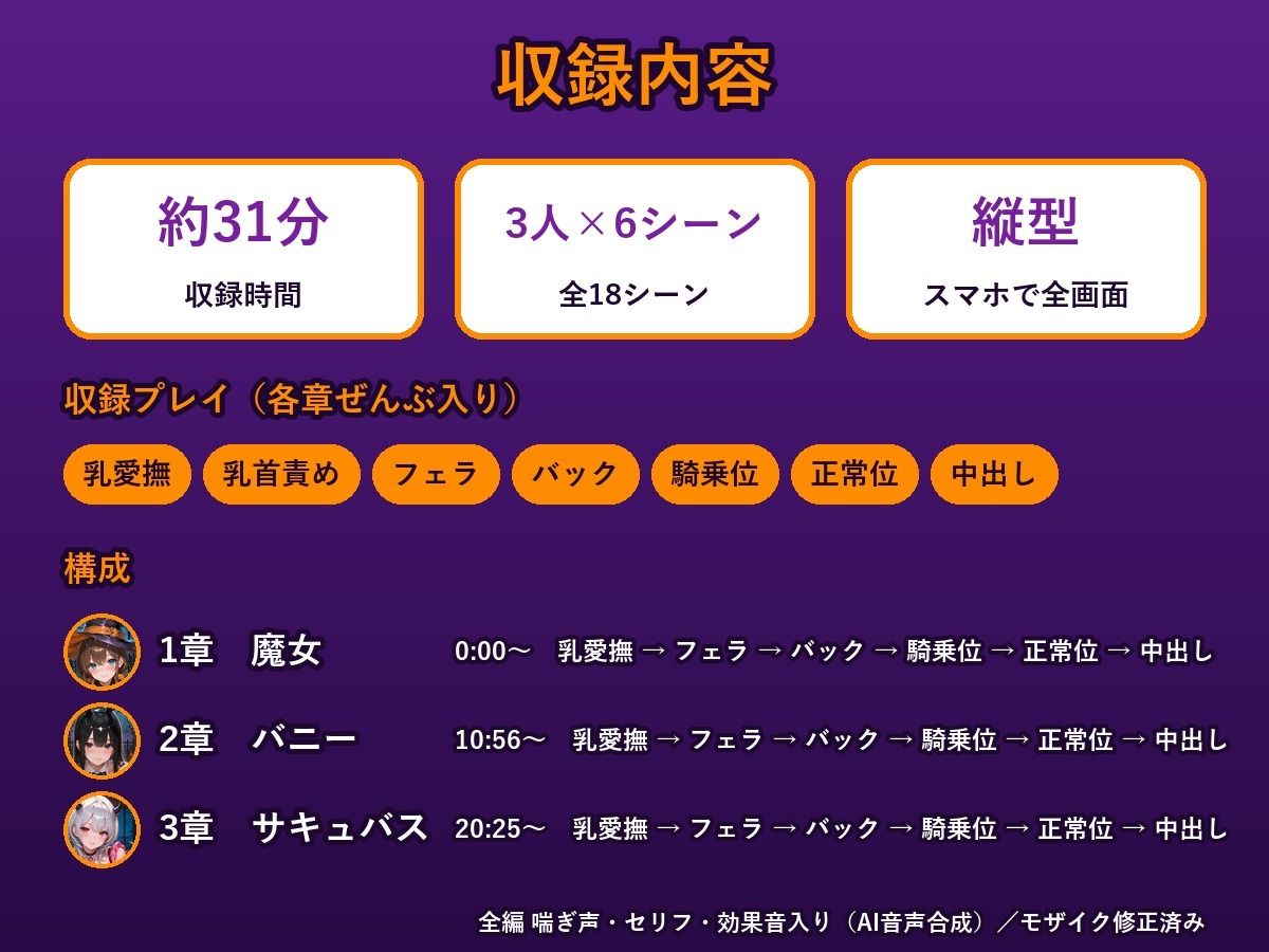 ハロウィンコスした3人の巨乳美女をお持ち帰りした話 サンプル画像2