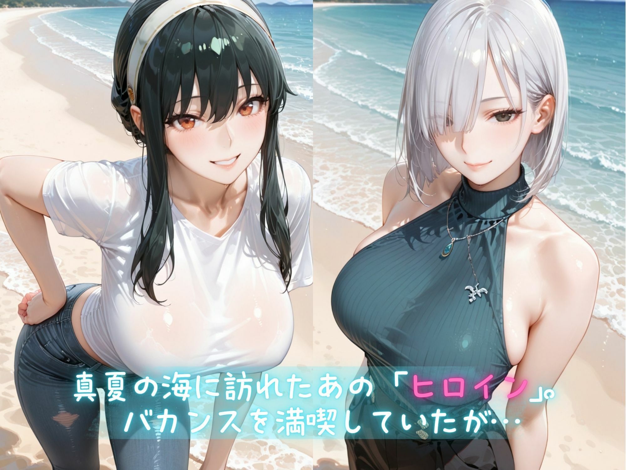 メス堕ちヒロイン  〜 ヨ●＆フ●オナ 夏の海編 〜 サンプル画像1
