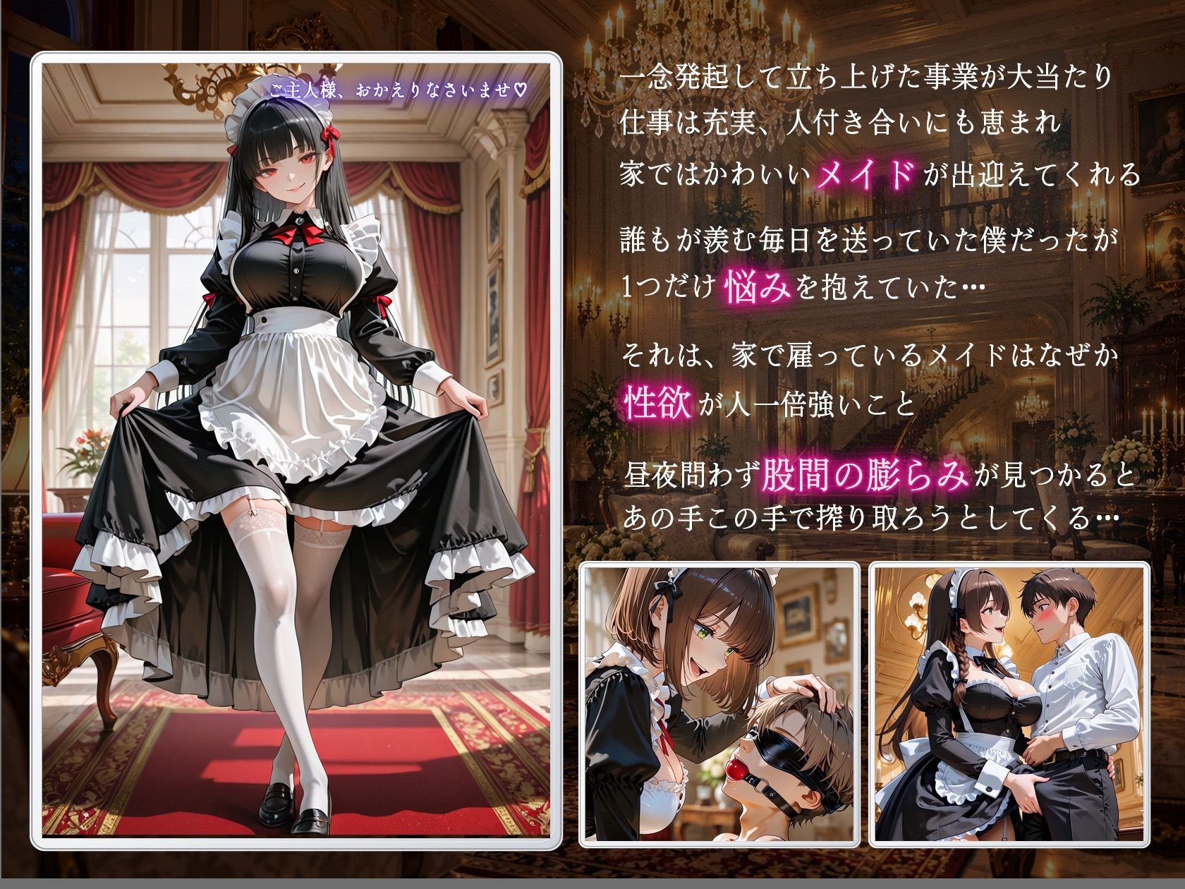 性欲強すぎる痴女メイドの性処理玩具にされた話 サンプル画像1
