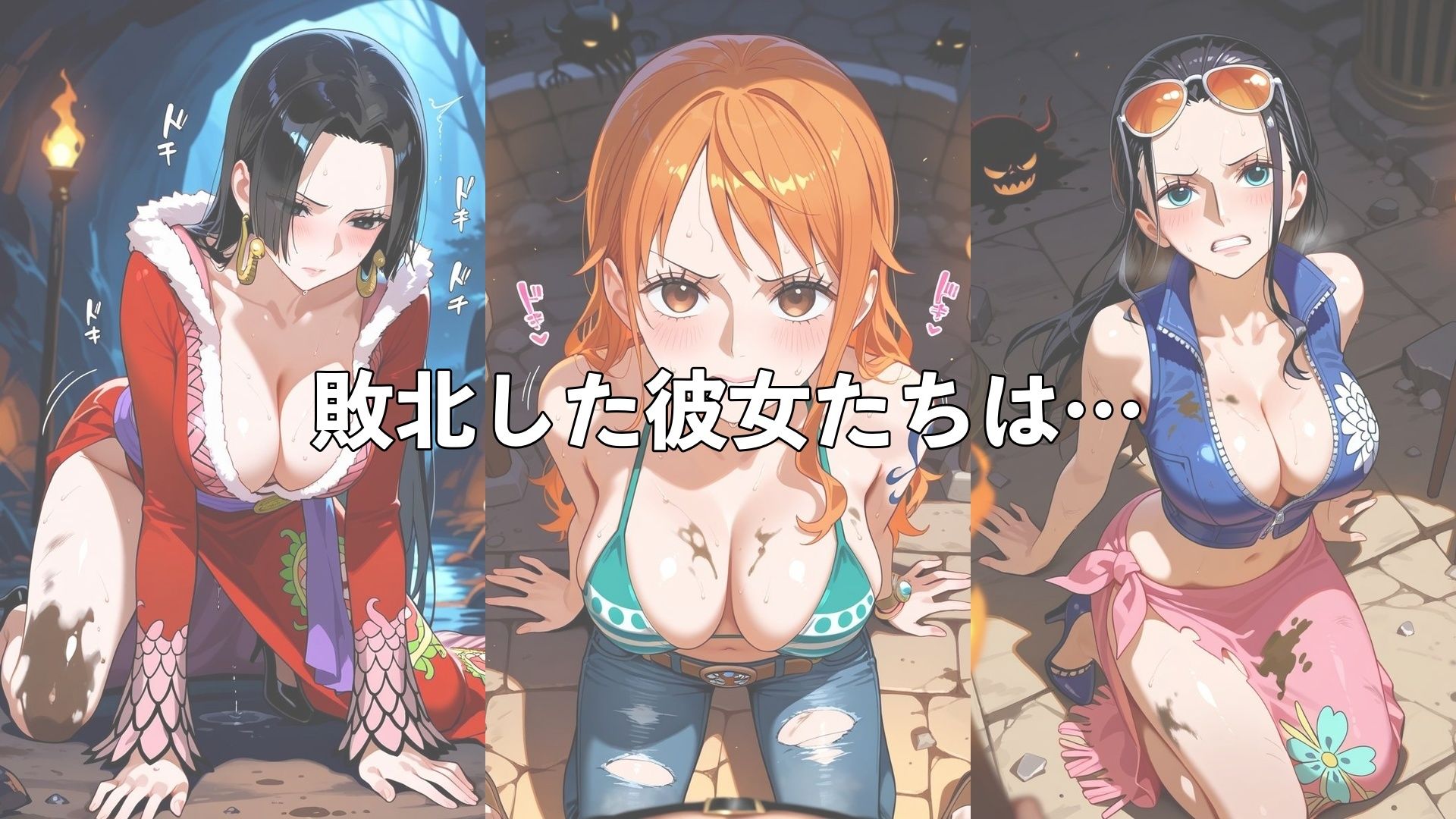 敗北した●ミ＆ハン●ック＆ロ●ンの身体を存分に味わい容赦なく種付け サンプル画像2