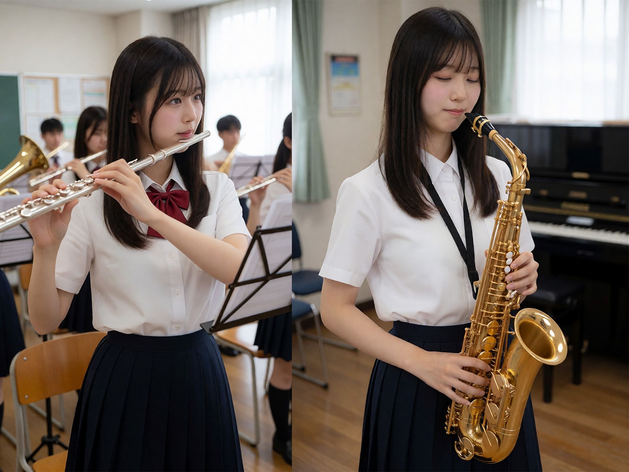 演奏中に生挿入 授業は真面目な吹奏楽部JK 〜合奏の合間に顧問が挿入して中出し〜 サンプル画像1