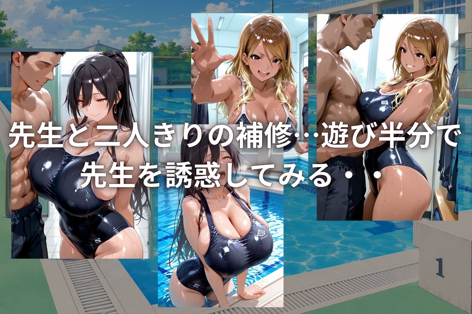 補習の水泳で先生を誘惑したら、容赦なく種付けされた！ サンプル画像1