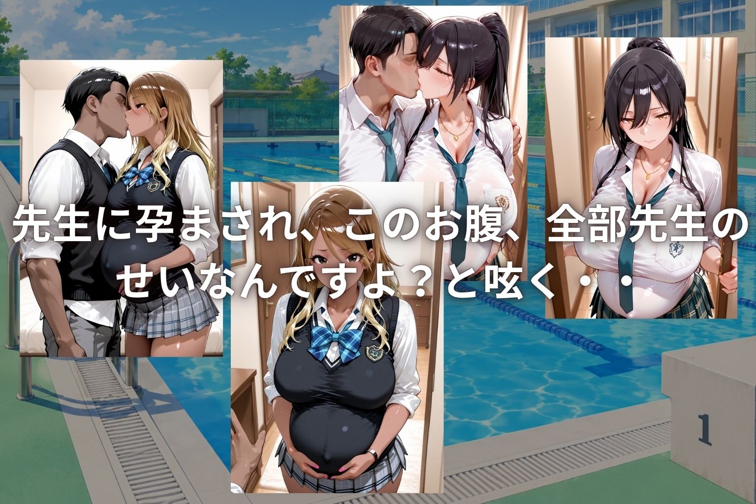 補習の水泳で先生を誘惑したら、容赦なく種付けされた！ サンプル画像4