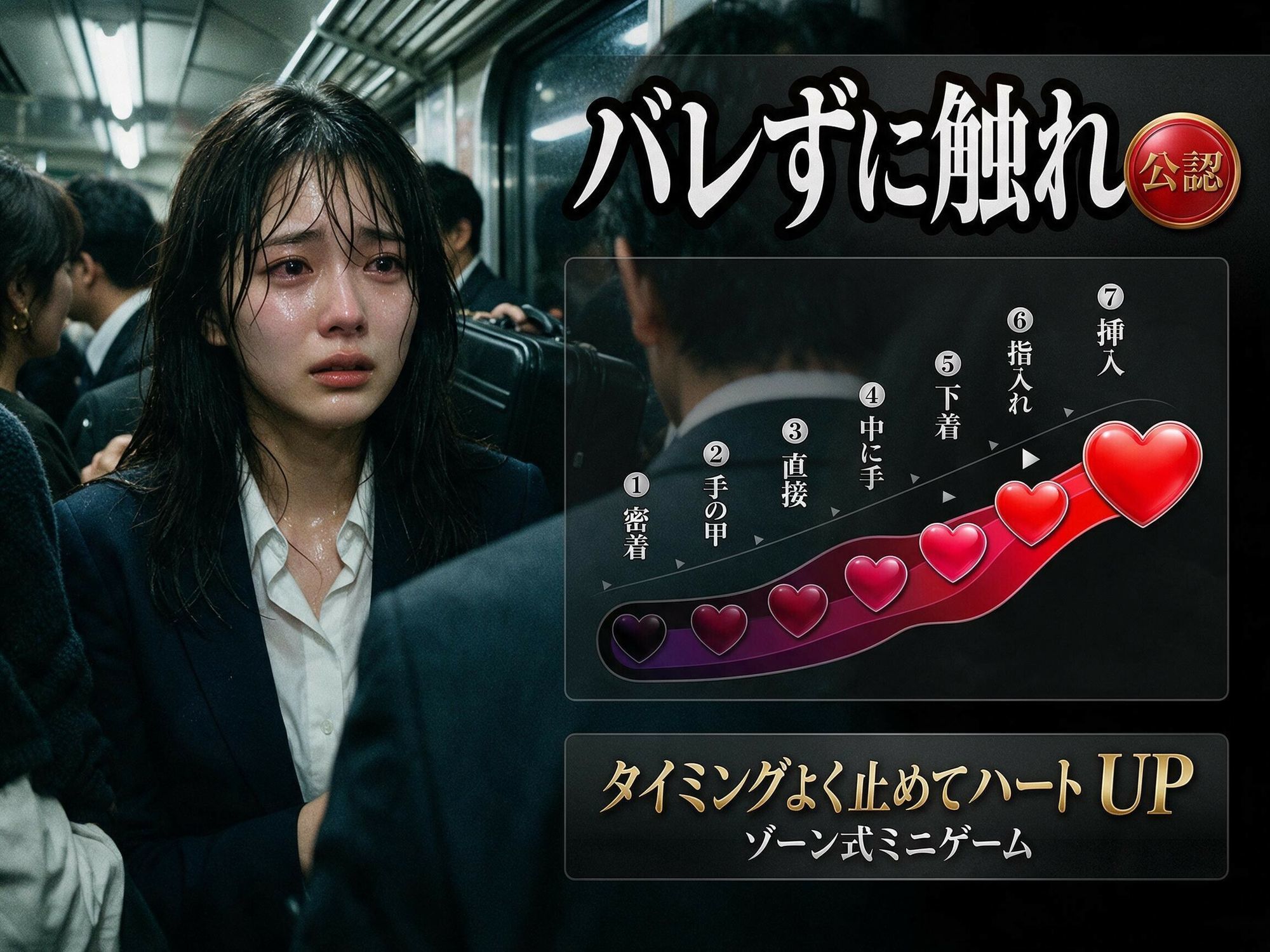 通勤痴● 乳首つまみ×尻揉み×生挿入×大量中出し 〜声も出せずに連続絶頂する10人の巨乳OL〜 サンプル画像2
