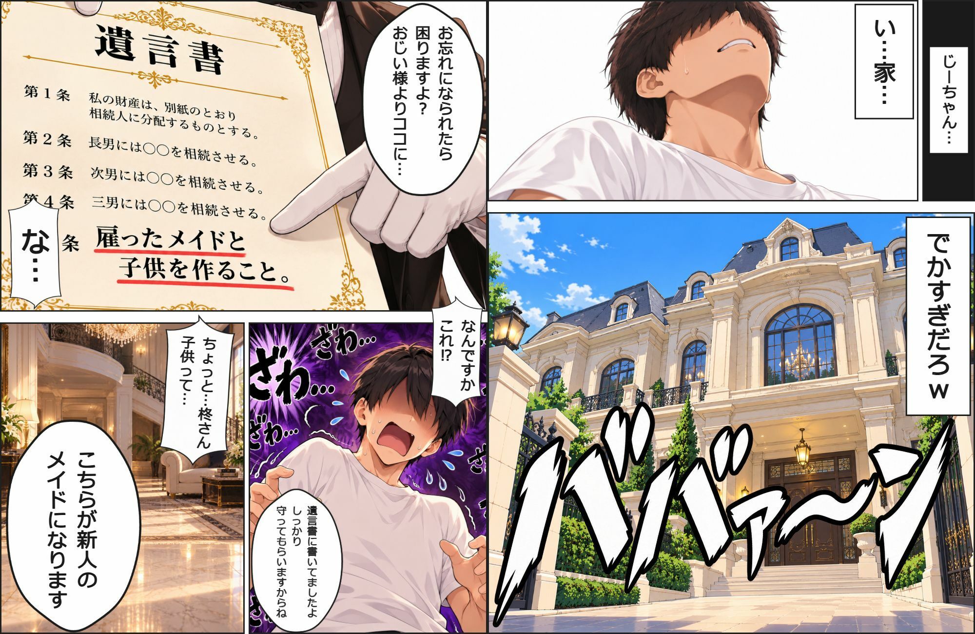 遺産で豪邸ゲット！家の掟は「メイドと子作り」〜ノリノリ黒ギャルメイドと排卵日種付け〜 サンプル画像3