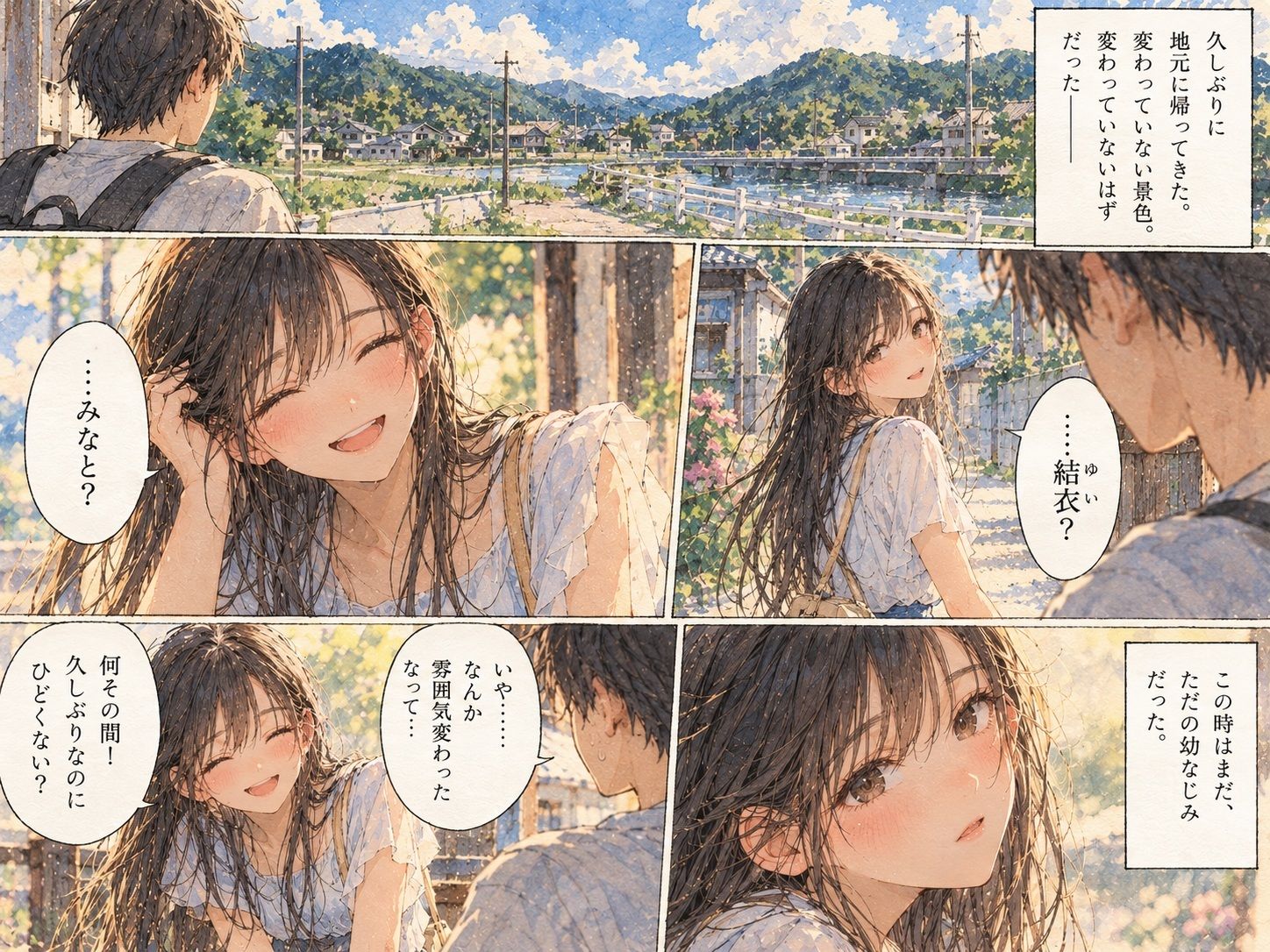 雨宿り、幼なじみが女になった。〜濡れた彼女と二人きりになった夏の夕暮れ〜 サンプル画像1