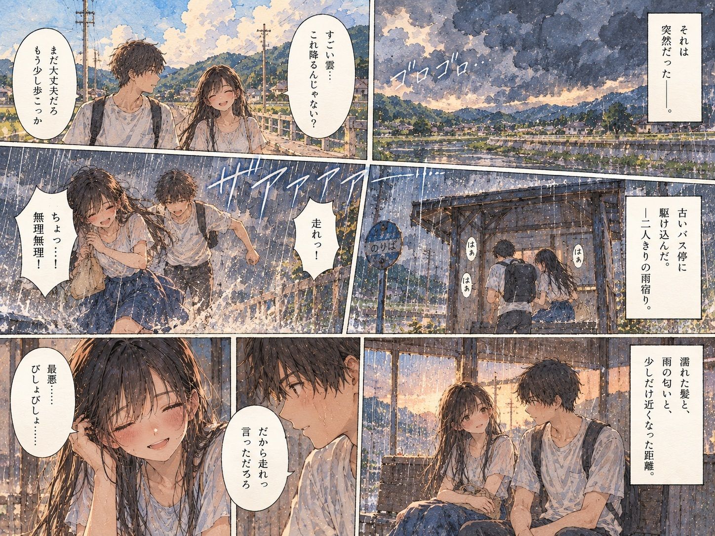 雨宿り、幼なじみが女になった。〜濡れた彼女と二人きりになった夏の夕暮れ〜 サンプル画像2