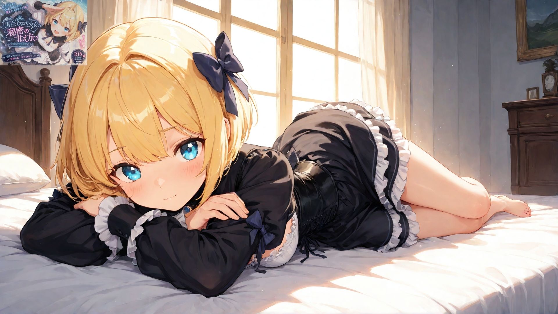 黒白ゴスロリ少女の秘密の甘え方 サンプル画像1